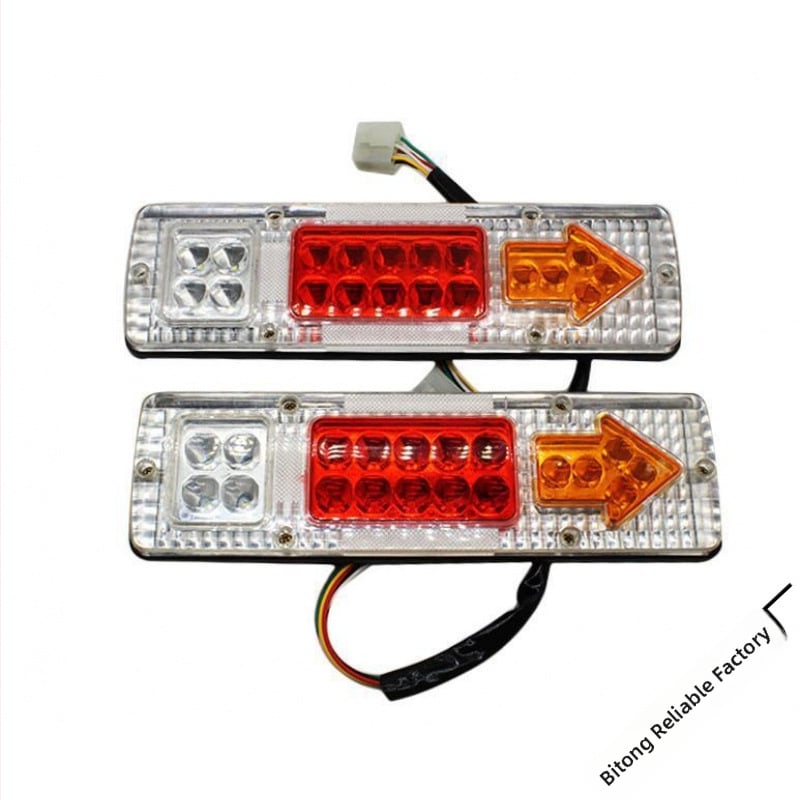 Elektrinio triciklo galinis žibintas su stabdžio žibintu, LED posūkio signalu ir važiavimo šviesa, 12–60V