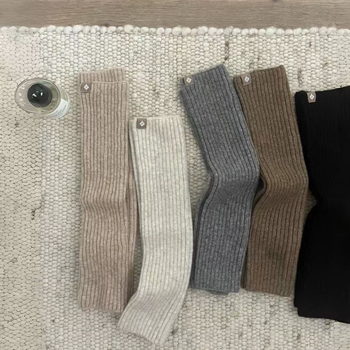 Șosete Slouch pentru femei, tricotate coreene, Harajuku Y2K până la gambe, groase din lână, respirante și absorbante de sudoare, toamna 2024