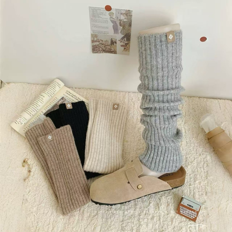 Șosete Slouch pentru femei, tricotate coreene, Harajuku Y2K până la gambe, groase din lână, respirante și absorbante de sudoare, toamna 2024