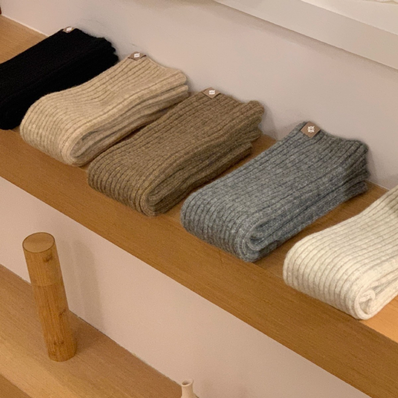 Șosete Slouch pentru femei, tricotate coreene, Harajuku Y2K până la gambe, groase din lână, respirante și absorbante de sudoare, toamna 2024