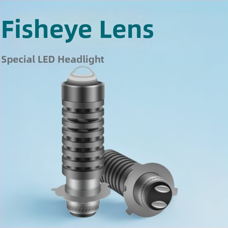 Motocyklové svetlo s fisheye objektívom, model P15D-25-3, hliníkové puzdro, vstavaný kryt, napätie 12–80V AC/DC, výkon 30W, svetelný tok 580 lm
