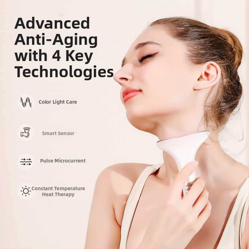 EMS mikro strāvas kakla skaistumierīce – pacelšana un nostiprināšana, vibrācijas masāža, konstanta apkures temperatūra, modeļa M5