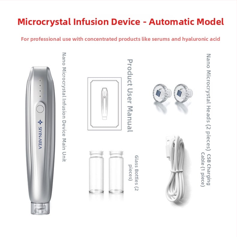 Устройство за красота с нано-микрокристално въвеждане, с бутилка, три нива на есенция, портативен домашен масажор, IPX0