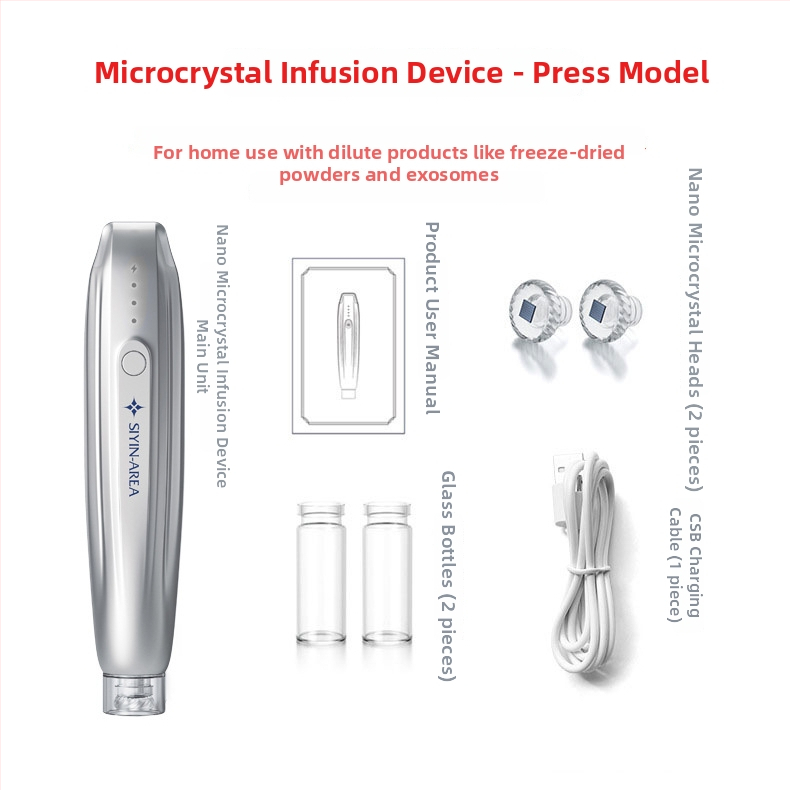 Устройство за красота с нано-микрокристално въвеждане, с бутилка, три нива на есенция, портативен домашен масажор, IPX0