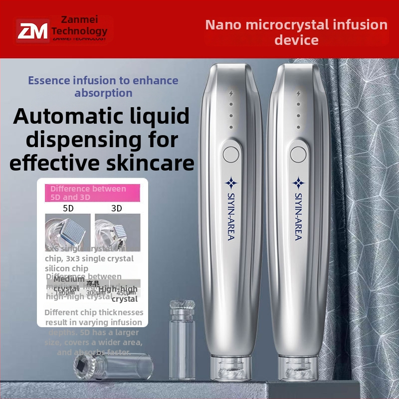Устройство за красота с нано-микрокристално въвеждане, с бутилка, три нива на есенция, портативен домашен масажор, IPX0