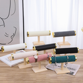 Regál na šperky z masívneho dreva, tvar I, jednoúrovňový, Bozhong