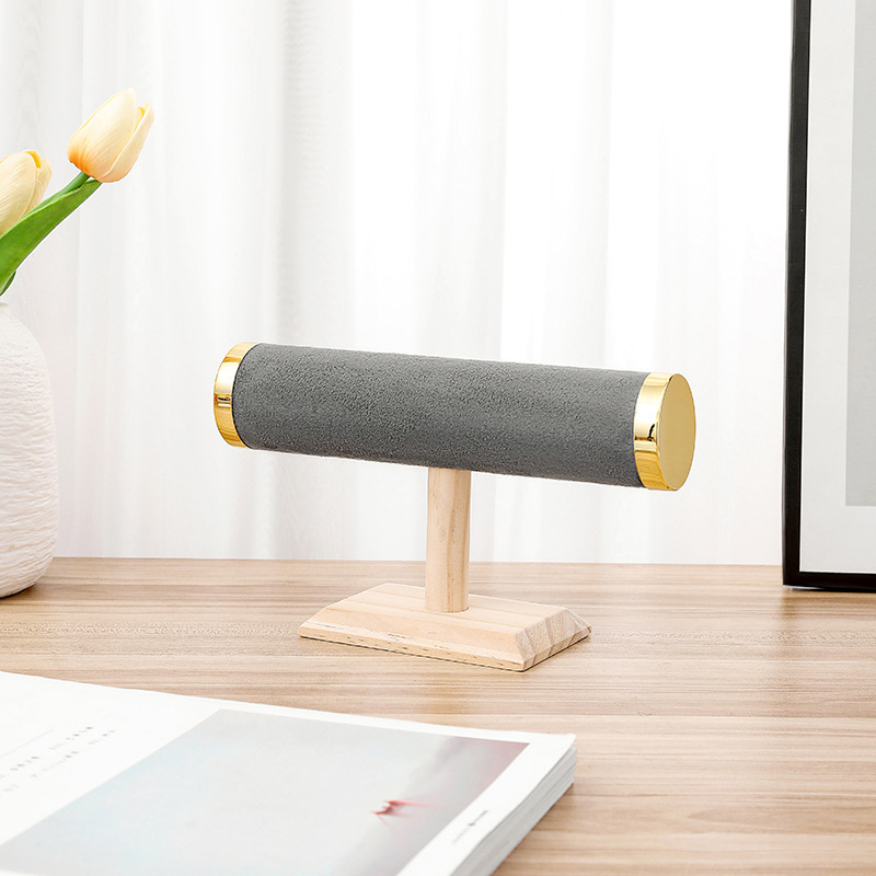 Regál na šperky z masívneho dreva, tvar I, jednoúrovňový, Bozhong