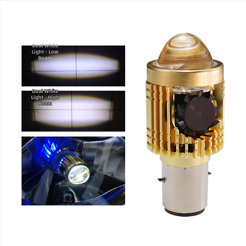 Svetlomet na motocykel H4 s fisheye objektívom, telo z hliníkovej zliatiny, vstavané svetlo, 30W, 12–80V, LED 3570+3030