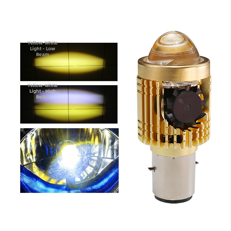 Svetlomet na motocykel H4 s fisheye objektívom, telo z hliníkovej zliatiny, vstavané svetlo, 30W, 12–80V, LED 3570+3030