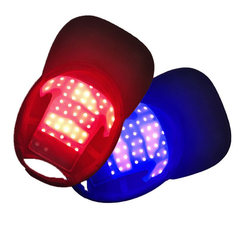 Șapcă portabilă de terapie cu LED cu lumină roșie pentru uz casnic, 660 nm și 850 nm, dispozitiv de îngrijire a părului cu baterie încorporată 300–500 mAh