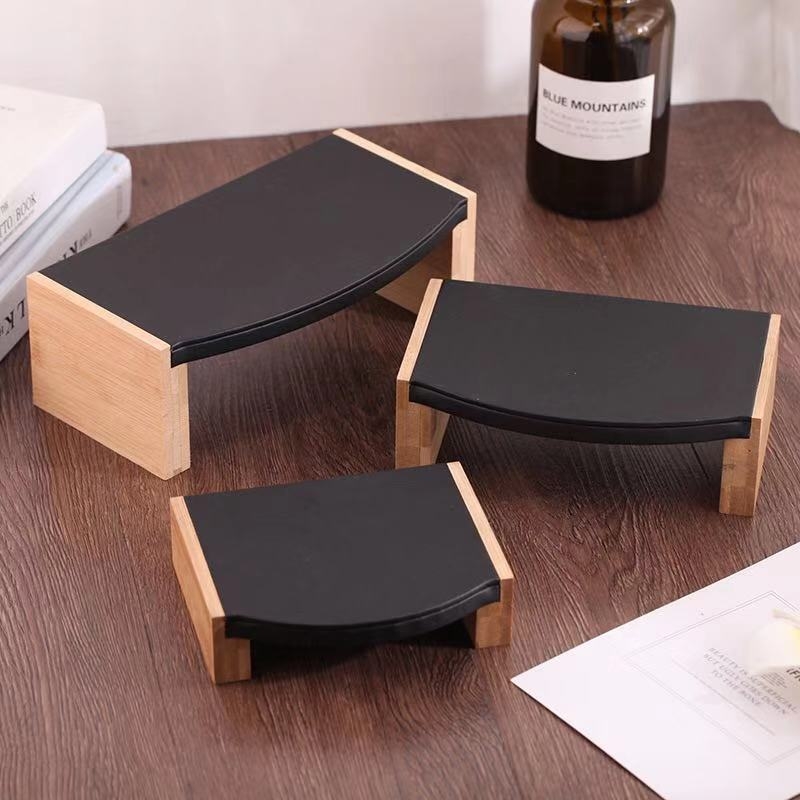 Stojan na šperky z bambusu a dreva, obdĺžnikový tvar, trojdielny set, spojovacia konštrukcia