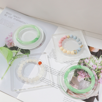 Xiuli едночастова акрилна подложка за показване на бижута и подбор на мънини, правоъгълна форма, модел X1460, 1 слой, премиум стил.