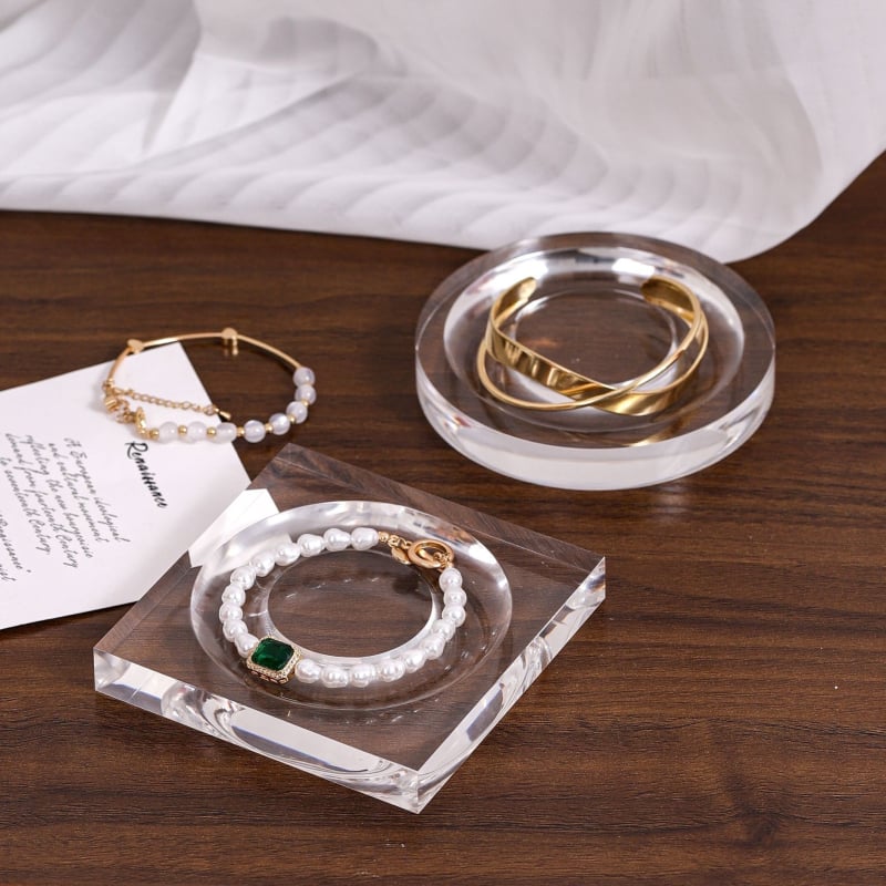 Xiuli едночастова акрилна подложка за показване на бижута и подбор на мънини, правоъгълна форма, модел X1460, 1 слой, премиум стил.