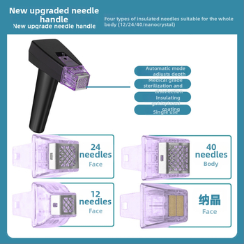RF mikrokristālu kosmētikas ierīces patēriņa materiāli: ķermenim un sejas ādai, modeļi 12-pin, 24-pin, 40-pin, nano-kristāls, svars 30 g
