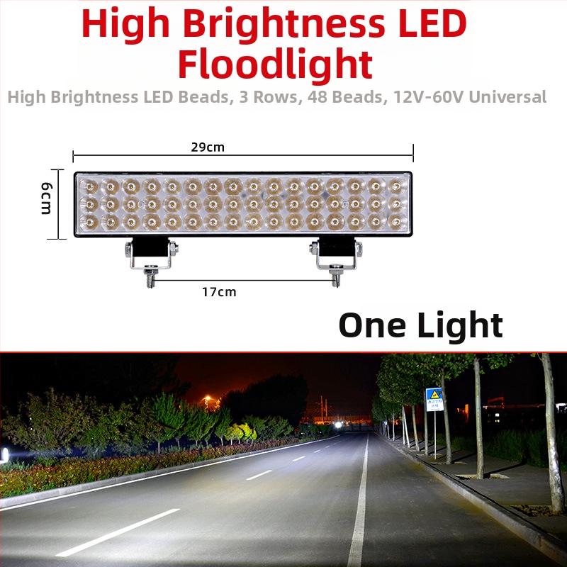 LED reflektor s plochým zrkadlom pre predné svetlo elektrického trojkolového vozidla – 12–60 V univerzálne, 30 W, ≥1800 lm, IP68, dizajn odvodu tepla