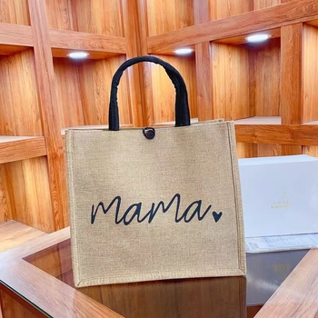 Чанта Tote от памук и лен, подплата полиестер, заключване, вътрешен джоб с цип и джоб за телефон, двойни дръжки