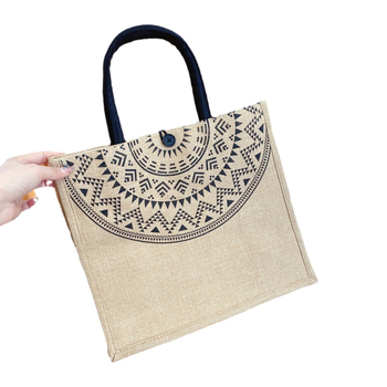 Чанта Tote от памук и лен, подплата полиестер, заключване, вътрешен джоб с цип и джоб за телефон, двойни дръжки