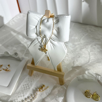 Gipsový úložný tanier so mašličkou — jednovrstvový model, kreatívny nordický dizajn, 1 vrstva, rekvizita pre fotografiu