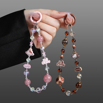 Șnur de telefon cu cristal și aliaj, electroplacare, cablu din oțel, cataramă metalică, stil feminin