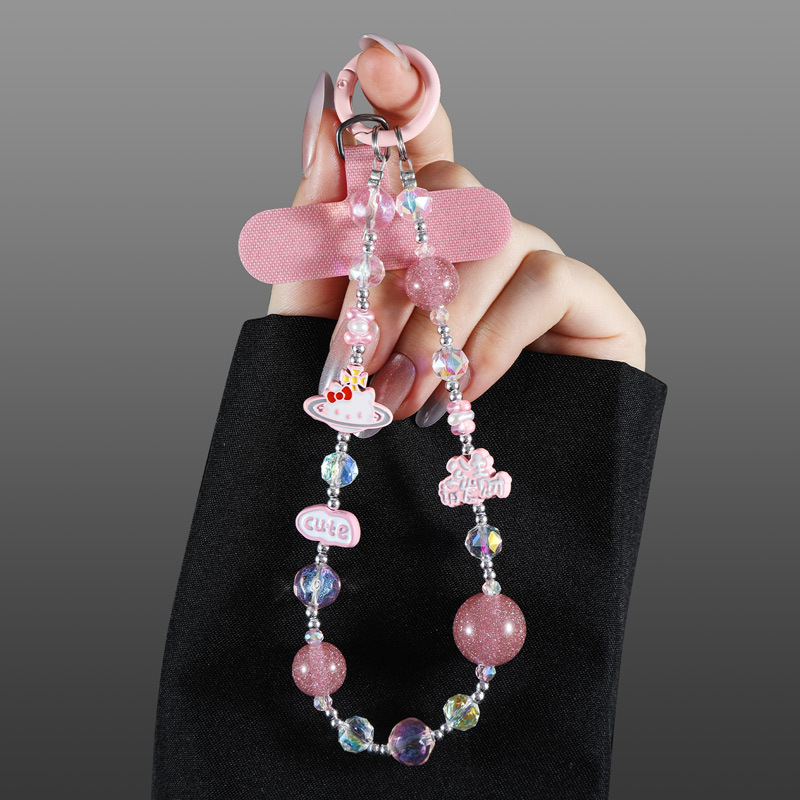 Șnur de telefon cu cristal și aliaj, electroplacare, cablu din oțel, cataramă metalică, stil feminin