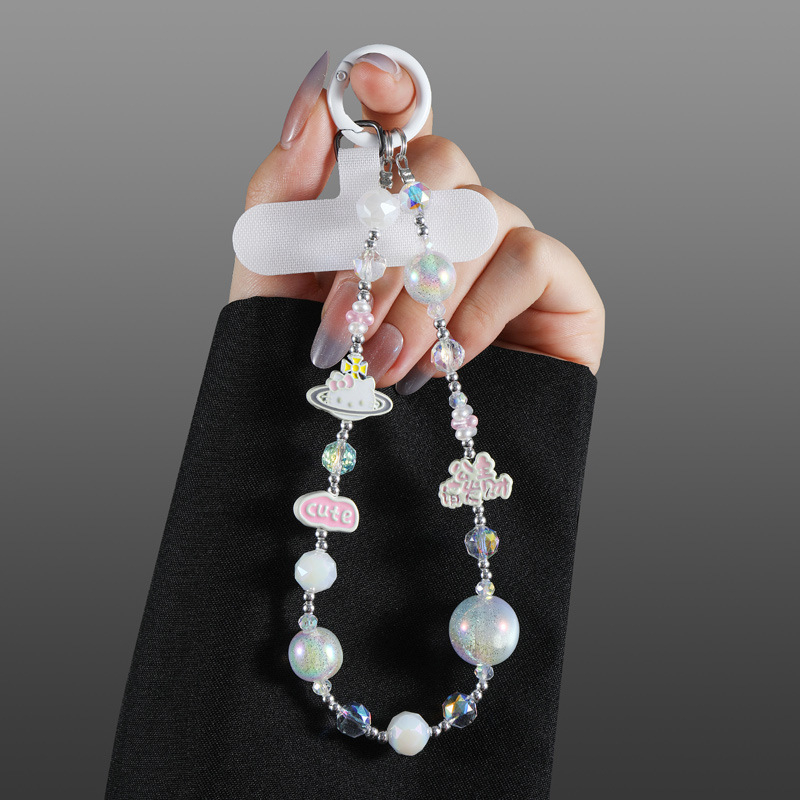 Șnur de telefon cu cristal și aliaj, electroplacare, cablu din oțel, cataramă metalică, stil feminin