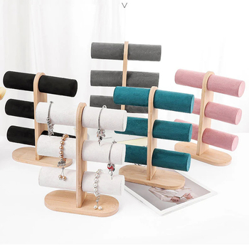 Държач за бижута от бамбук с корпус от твърдо дърво, сплайсинг техника, луксозен дисплей, пускан през лятото на 2021 г.