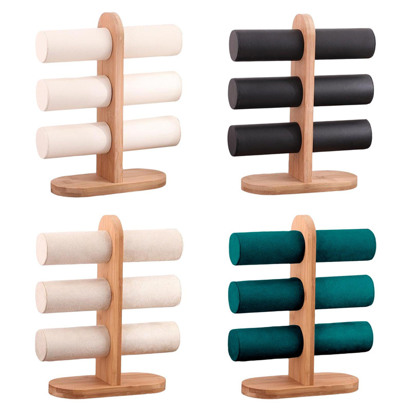 Държач за бижута от бамбук с корпус от твърдо дърво, сплайсинг техника, луксозен дисплей, пускан през лятото на 2021 г.