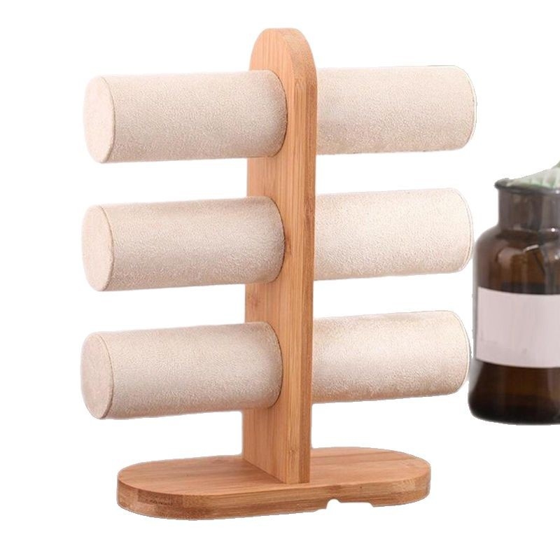 Държач за бижута от бамбук с корпус от твърдо дърво, сплайсинг техника, луксозен дисплей, пускан през лятото на 2021 г.