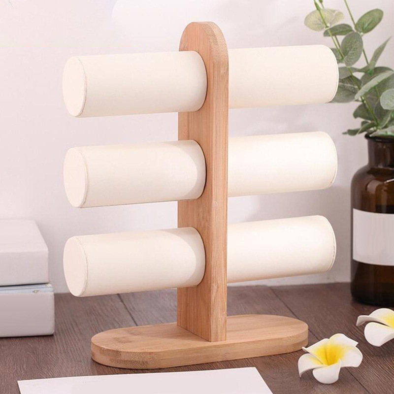 Държач за бижута от бамбук с корпус от твърдо дърво, сплайсинг техника, луксозен дисплей, пускан през лятото на 2021 г.