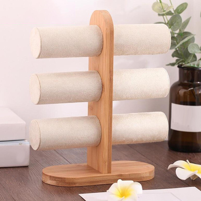 Държач за бижута от бамбук с корпус от твърдо дърво, сплайсинг техника, луксозен дисплей, пускан през лятото на 2021 г.