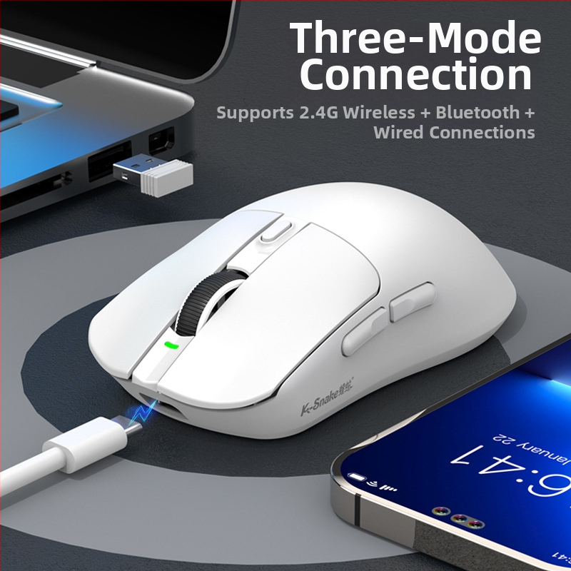 Viper X11 Pro оптична мишка – 3 бутона, безжична връзка 2.4G/Bluetooth, 1200 DPI, ергономичен дизайн, зареждаща RGB база