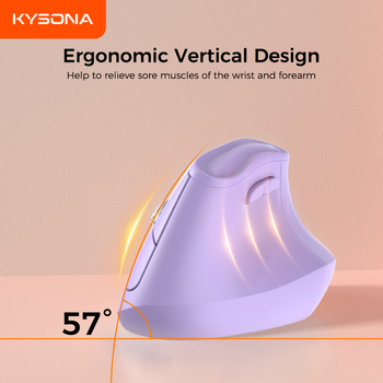 Kysona EM9 ергономична вертикална мишка, 4000 DPI, 2.4G + Bluetooth, USB, 6 бутона, тегло 120 g