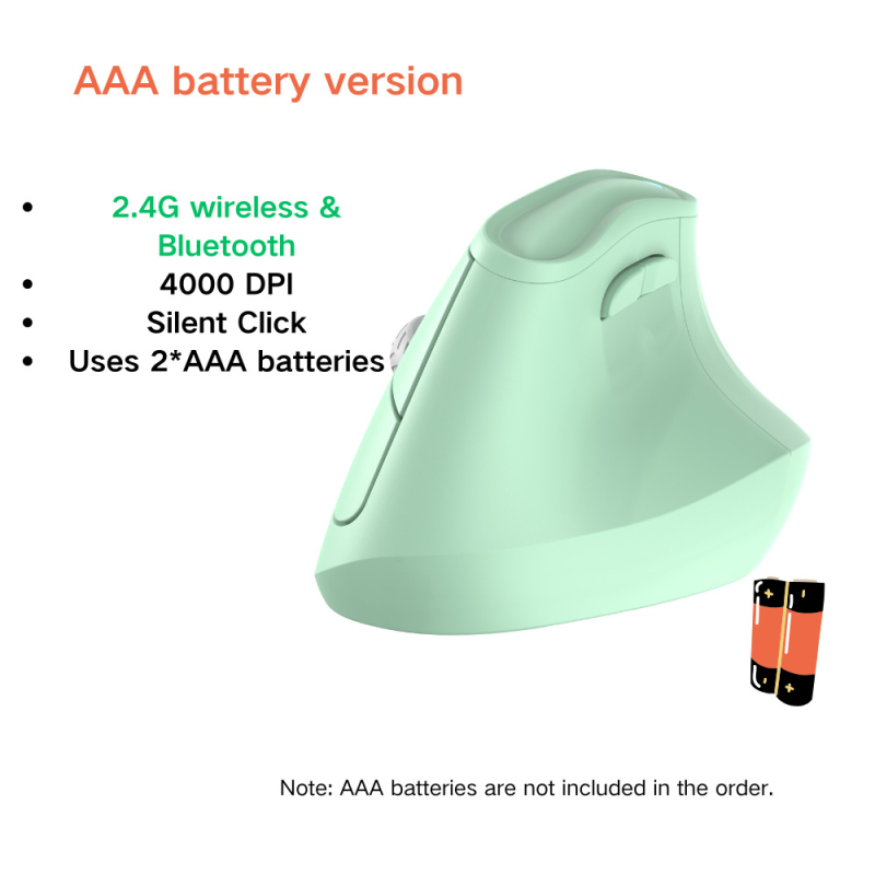 Kysona EM9 ергономична вертикална мишка, 4000 DPI, 2.4G + Bluetooth, USB, 6 бутона, тегло 120 g