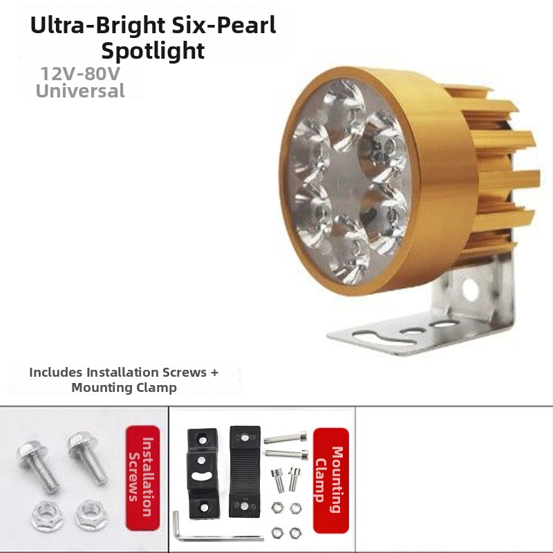 Hlavné svetlo pre motocykel a elektrické bicykle - Ultra jasné LED, Štýl 01, 6W, 12V, hliníkové telo