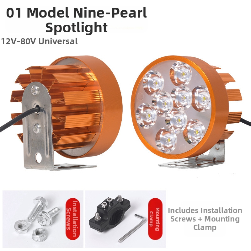 Hlavné svetlo pre motocykel a elektrické bicykle - Ultra jasné LED, Štýl 01, 6W, 12V, hliníkové telo