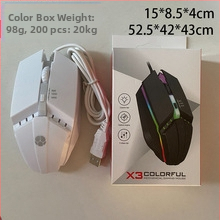 X3 káblová optická herná myš USB, 1000 DPI, 4 tlačidlá