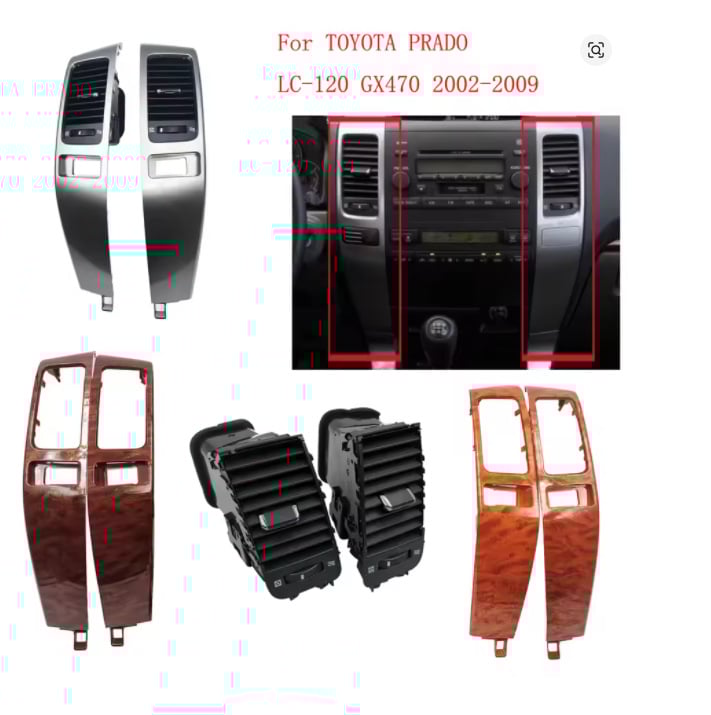 Panou de control al ventilației Prado J120 – porturi de dezghețare stânga și dreapta pentru sistemul de climatizare auto; plastic, 300 g, compatibil cu Toyota Prado J120