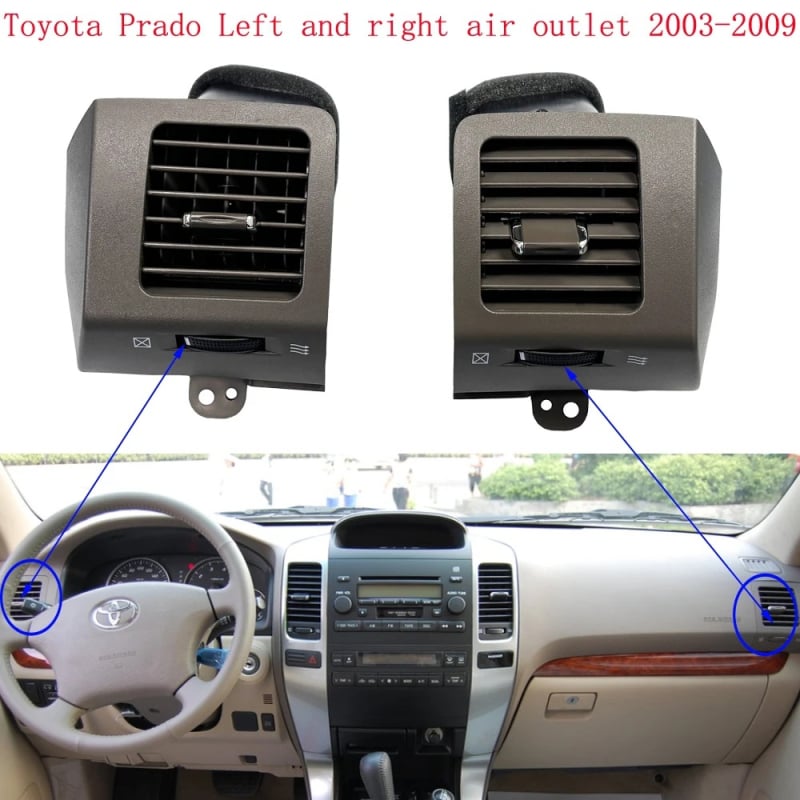 Panou de control al ventilației Prado J120 – porturi de dezghețare stânga și dreapta pentru sistemul de climatizare auto; plastic, 300 g, compatibil cu Toyota Prado J120