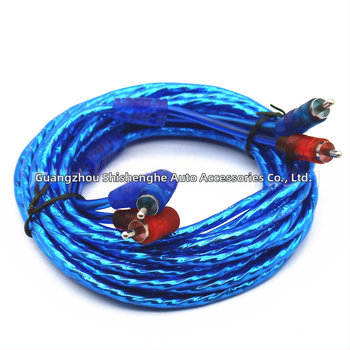 Cablu audio auto cu conectori 2RCA pentru subwoofer și amplificator, cupru pur, greutate 0,15 kg