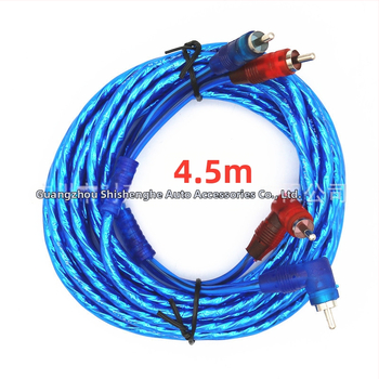 Cablu audio auto cu conectori 2RCA pentru subwoofer și amplificator, cupru pur, greutate 0,15 kg