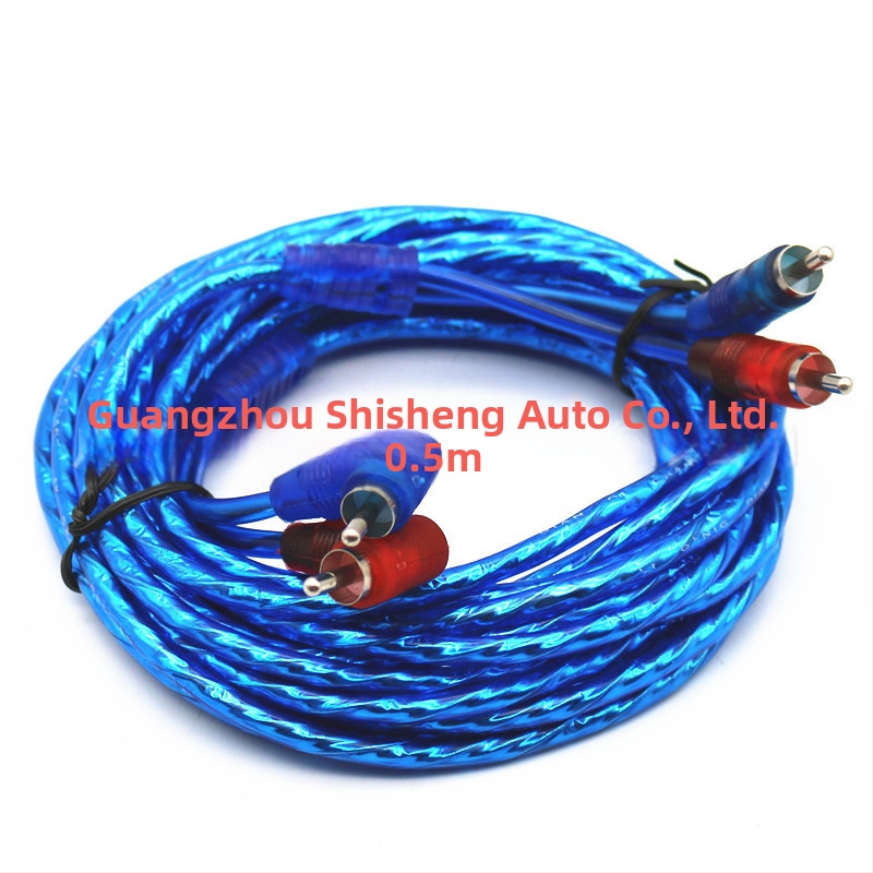 Cablu audio auto cu conectori 2RCA pentru subwoofer și amplificator, cupru pur, greutate 0,15 kg