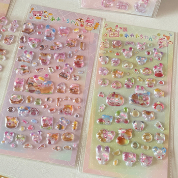 3D χαριτωμένα ζωάκια αυτοκόλλητα για διαφανή θήκη κινητού – ιαπωνικού στυλ ανάγλυφο, αυτοκόλλητα με κόλλα, εκτύπωση, IP δικαιώματα: Όχι