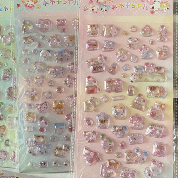 3D χαριτωμένα ζωάκια αυτοκόλλητα για διαφανή θήκη κινητού – ιαπωνικού στυλ ανάγλυφο, αυτοκόλλητα με κόλλα, εκτύπωση, IP δικαιώματα: Όχι