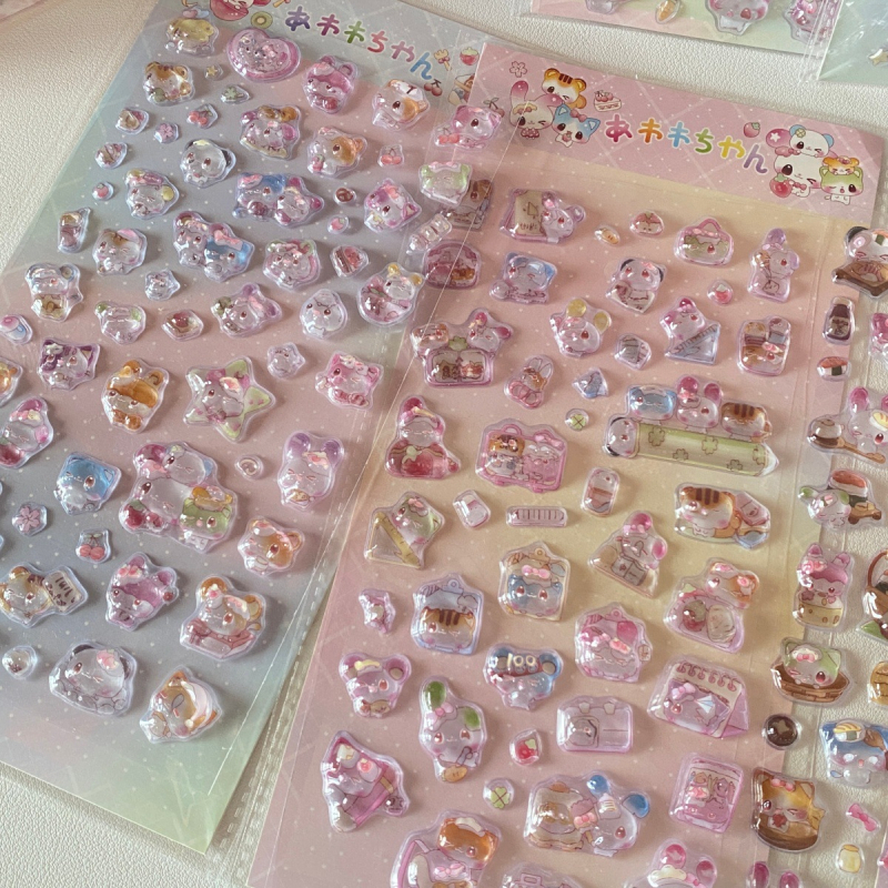 3D χαριτωμένα ζωάκια αυτοκόλλητα για διαφανή θήκη κινητού – ιαπωνικού στυλ ανάγλυφο, αυτοκόλλητα με κόλλα, εκτύπωση, IP δικαιώματα: Όχι