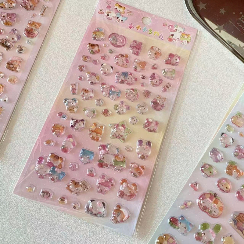 3D χαριτωμένα ζωάκια αυτοκόλλητα για διαφανή θήκη κινητού – ιαπωνικού στυλ ανάγλυφο, αυτοκόλλητα με κόλλα, εκτύπωση, IP δικαιώματα: Όχι