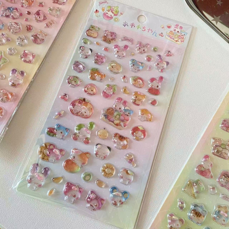 3D χαριτωμένα ζωάκια αυτοκόλλητα για διαφανή θήκη κινητού – ιαπωνικού στυλ ανάγλυφο, αυτοκόλλητα με κόλλα, εκτύπωση, IP δικαιώματα: Όχι