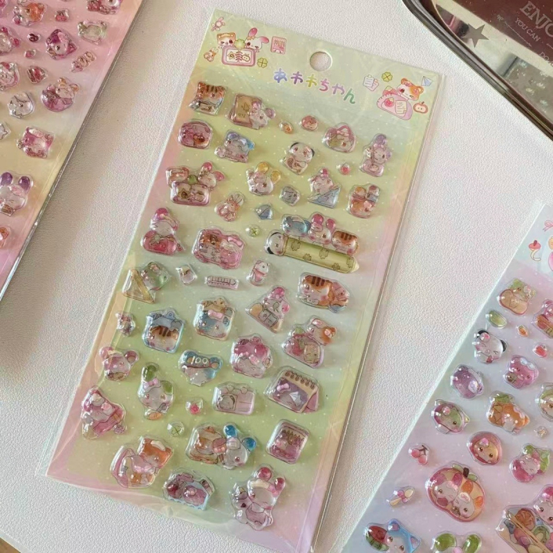 3D χαριτωμένα ζωάκια αυτοκόλλητα για διαφανή θήκη κινητού – ιαπωνικού στυλ ανάγλυφο, αυτοκόλλητα με κόλλα, εκτύπωση, IP δικαιώματα: Όχι