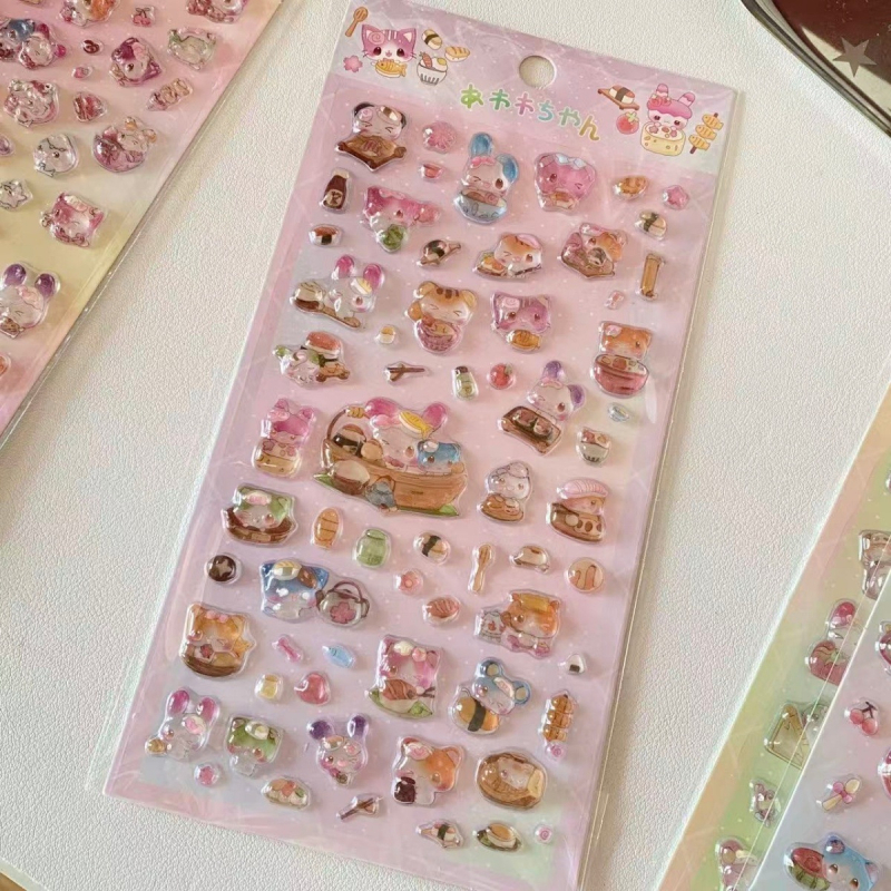 3D χαριτωμένα ζωάκια αυτοκόλλητα για διαφανή θήκη κινητού – ιαπωνικού στυλ ανάγλυφο, αυτοκόλλητα με κόλλα, εκτύπωση, IP δικαιώματα: Όχι