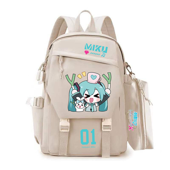 Unisex anime školska torba u dvodimenzionalnom stilu Miku, poliester, gradski stil, kapacitet ispod 20 L