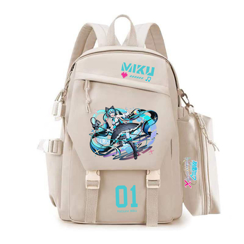 Unisex anime školska torba u dvodimenzionalnom stilu Miku, poliester, gradski stil, kapacitet ispod 20 L